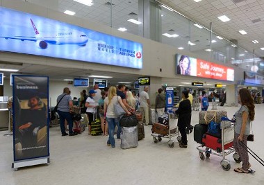 

Chaos broke out at the BIA last night following the controversial takeover of the on-arrival visa issuance process at the Bandaranaike International Airport (BIA) by an Indian company.


