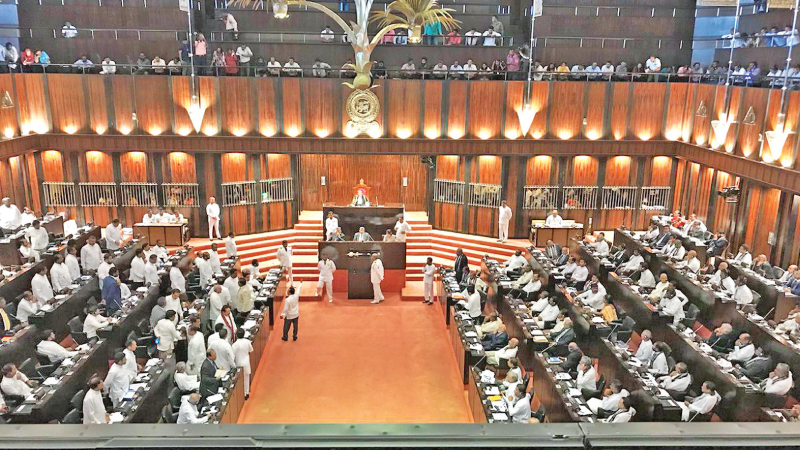 
A tense situation erupted in Parliament after a group of Tamil National Alliance MPs staged a protest inside the Chamber over the arrest of eight persons who were engaged in religious observances at the Vedukkunaarimalai Athi Lingeswarar Shrine on Maha Sivarathri night. 


